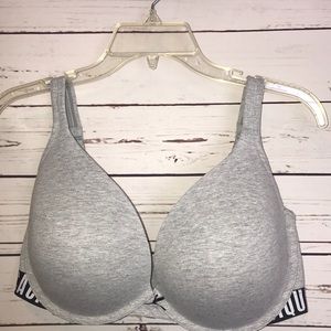 Cacique Boost/Plunge Gray underwire T-shirt bra